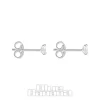 Blue Banana Silver Rectangle Crystal Ear Studs (Silver)