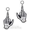 Blue Banana Skeleton Finger Earrings (Black/White)