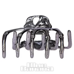 Blue Banana Skeleton Hand Grip Hair Clip (Black)