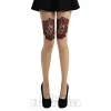Blue Banana Skull And Roses Tights (Black-Red)