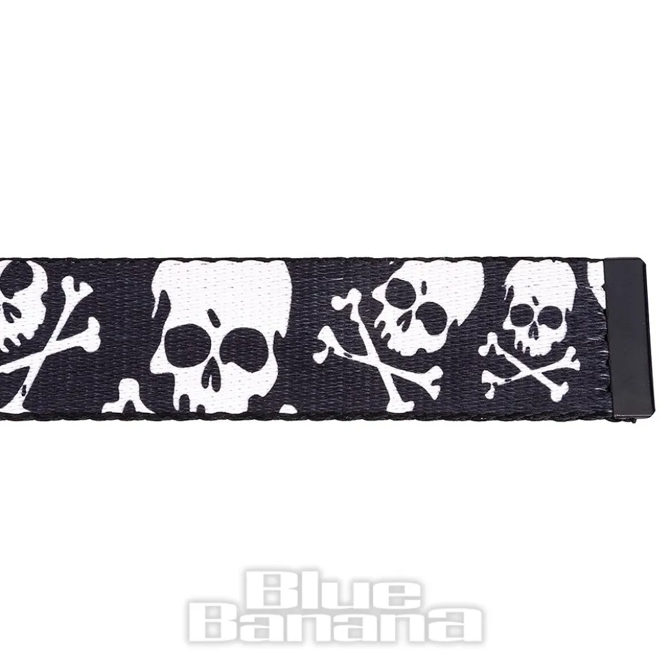 Blue Banana Skull & Crossbones Belt (Black)