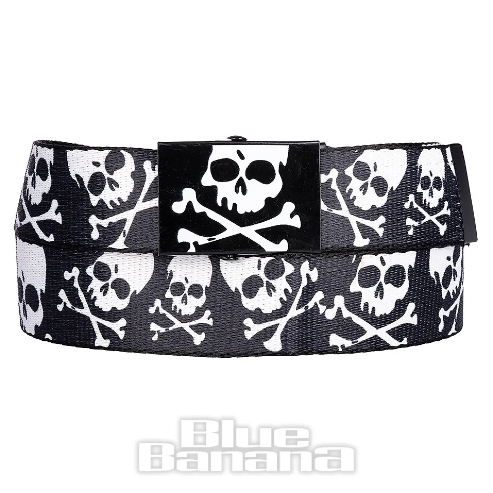 Blue Banana Skull & Crossbones Belt (Black)