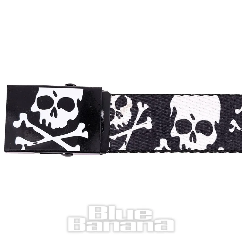 Blue Banana Skull & Crossbones Belt (Black)