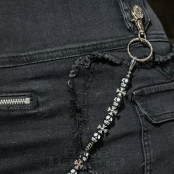 Blue Banana Skull & Cross Wallet & Keychain (Black)