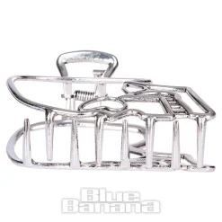 Blue Banana Skull Hair Clip (Silver)