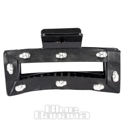 Blue Banana Skull Studded Hair Clip (Black)