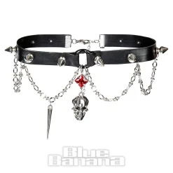 Blue Banana Skull Studs Choker (Black)