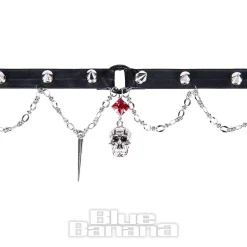Blue Banana Skull Studs Choker (Black)