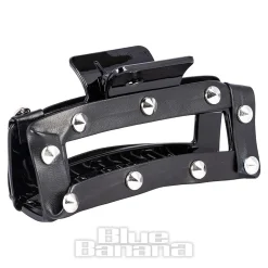 Blue Banana Small Cone Studded Hair Clip (Black)