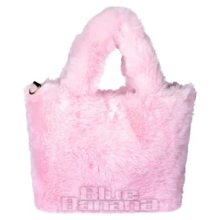 Blue Banana Smiley Furry Bag (Pink)
