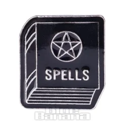 Blue Banana Spell Book Pin Badge (Black)