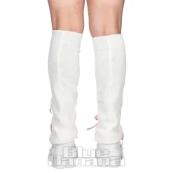 Blue Banana Star Legwarmers (White/Pink)