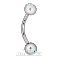 Blue Banana Steel 1.2mm Curved Barbell (Aqua Ball)
