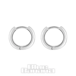 Blue Banana Sterling Silver Crystal Row Clicker Hoops (Pair)