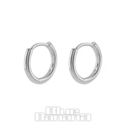 Blue Banana Sterling Silver Huggie Clicker Hoops (Pair)