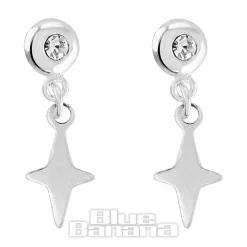 Blue Banana Sterling Silver Long Star Threadless Labrets (2 Pack)