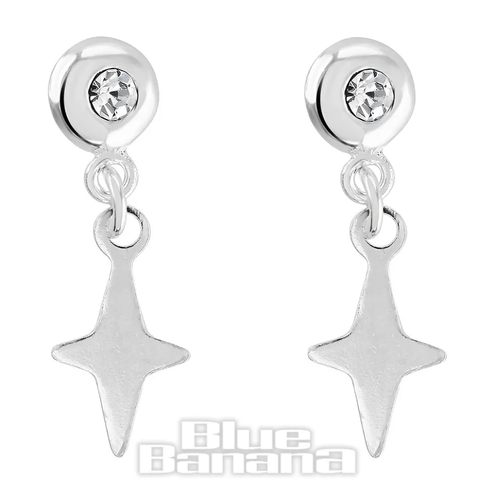 Blue Banana Sterling Silver Long Star Threadless Labrets (2 Pack)