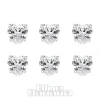 Blue Banana Sterling Silver 2.5mm/3mm Hearts Nose Studs (6 Pack)