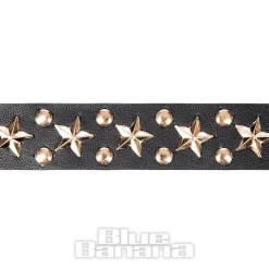 Blue Banana Studs & Stars Belt (Black/Rose Gold)