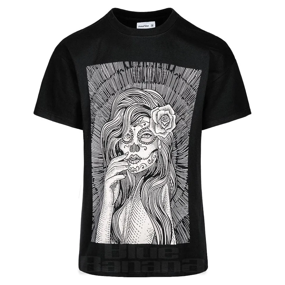Blue Banana Sugar Skull T-Shirt (Black)