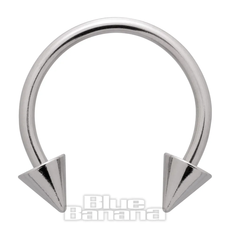 Blue Banana Surgical Steel Cone Circular Barbell (Silver)