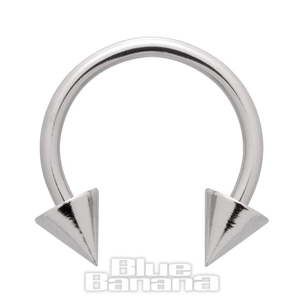 Blue Banana Surgical Steel Cone Circular Barbell (Silver)