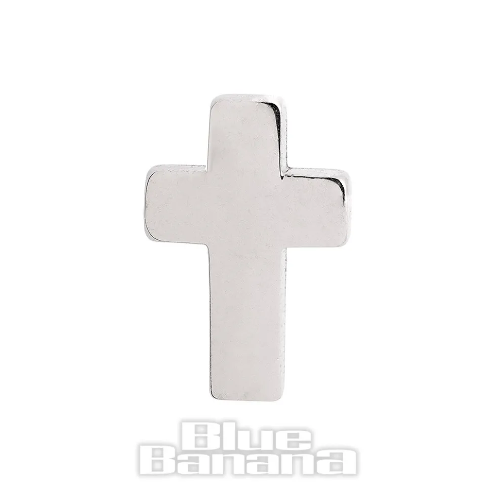 Blue Banana Surgical Steel Cross Top (Silver)