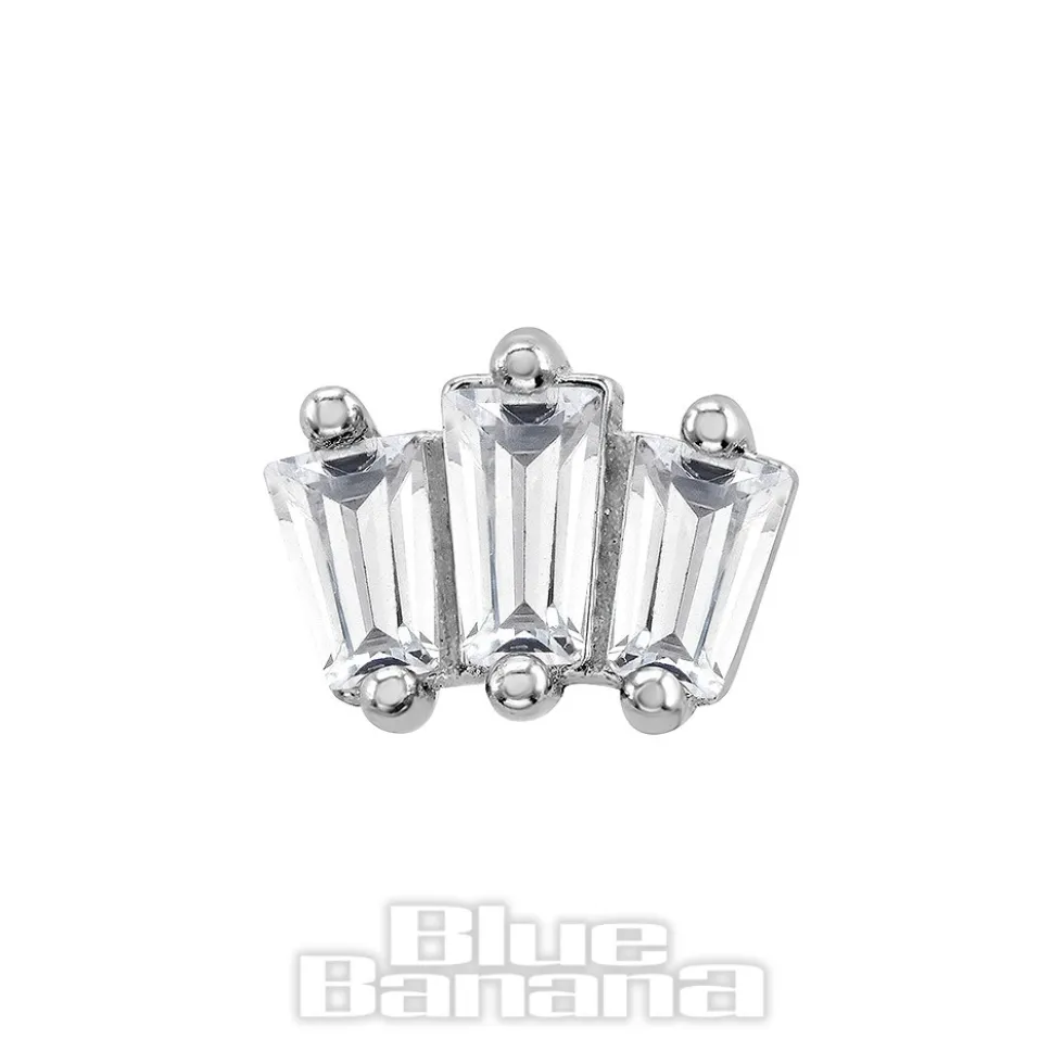 Blue Banana Surgical Steel Crown Threadless Top (Silver)