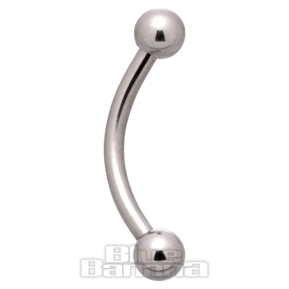 Blue Banana Surgical Steel Curved Barbell (Silver)