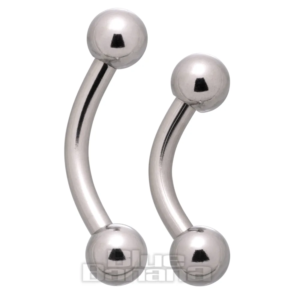 Blue Banana Surgical Steel Curved Barbell (Silver)