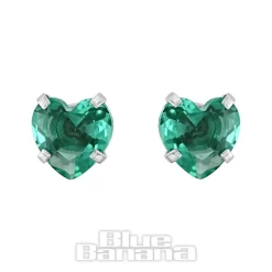 Blue Banana Surgical Steel Cubic Zirconia Heart Stud Earrings (Zircon)