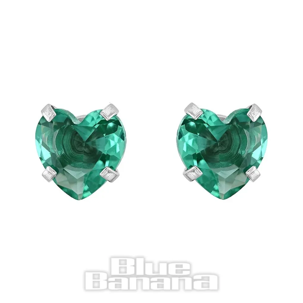 Blue Banana Surgical Steel Cubic Zirconia Heart Stud Earrings (Zircon)