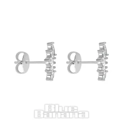 Blue Banana Surgical Steel Cubic Zirconia 5 Ear Studs (Silver)