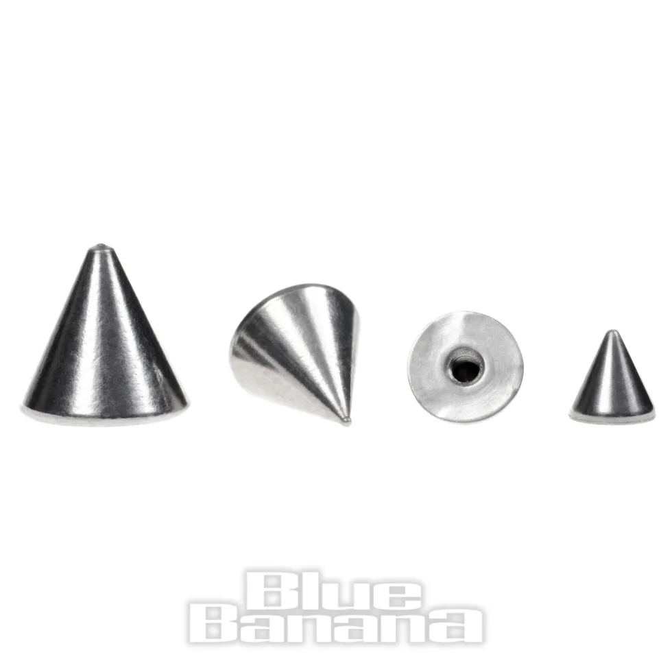 Blue Banana Surgical Steel Dermal Top Cone (Silver)