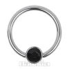 Blue Banana Surgical Steel Flat Jewelled BCR (Jet Black)