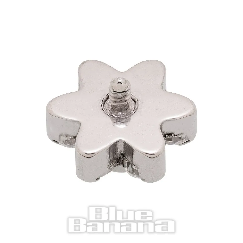 Blue Banana Surgical Steel Flower Top (Crystal)