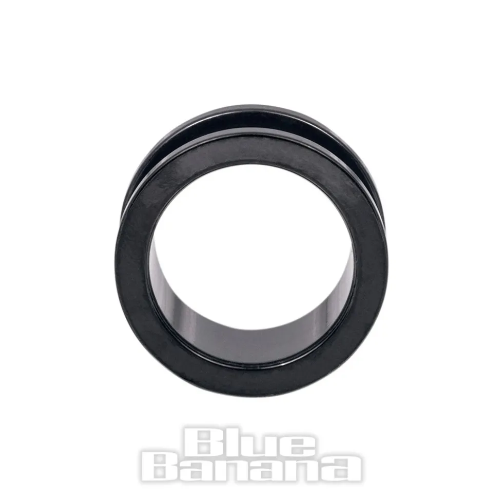 Blue Banana Surgical Steel Flesh Tunnel 3-24mm (Black)