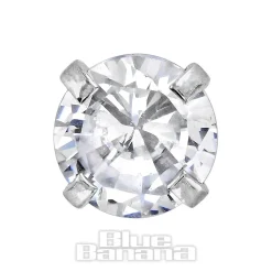Blue Banana Surgical Steel Gem Jewel 1.2 x 6mm Tragus Bar (Crystal)
