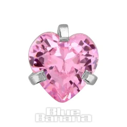 Blue Banana Surgical Steel Heart Jewel 1.2 x 6mm Tragus Bar (Rose)