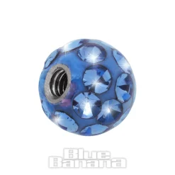 Blue Banana Surgical Steel Jewelled Glitter Ball (Sapphire)