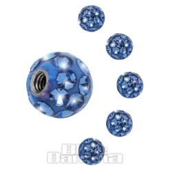 Blue Banana Surgical Steel Jewelled Glitter Ball (Sapphire)
