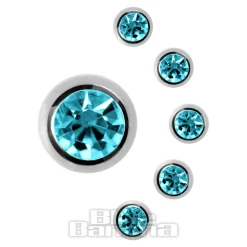 Blue Banana Surgical Steel Jewelled Ball (Aqua)