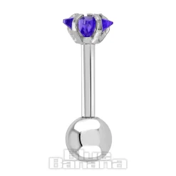 Blue Banana Surgical Steel Jewel Star 1.2 x 6mm Tragus Bar (Amethyst)
