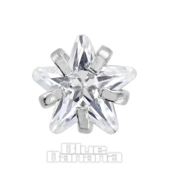 Blue Banana Surgical Steel Jewel Star 1.2 x 6mm Tragus Bar (Crystal)