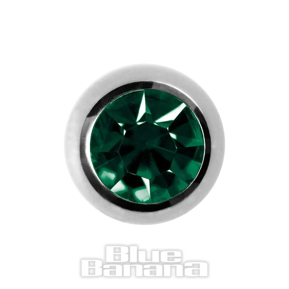 Blue Banana Surgical Steel 6mm Jewelled Ball (Emerald Green)