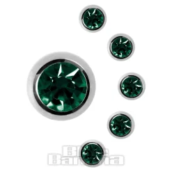 Blue Banana Surgical Steel 6mm Jewelled Ball (Emerald Green)