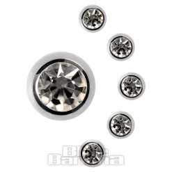 Blue Banana Surgical Steel 6mm Jewelled Ball (Crystal)