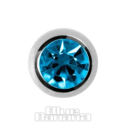 Blue Banana Surgical Steel 6mm Jewelled Ball (Zircon Blue)