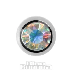 Blue Banana Surgical Steel 5mm Jewelled Ball (Aurora Borealis)