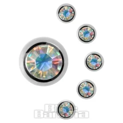 Blue Banana Surgical Steel 5mm Jewelled Ball (Aurora Borealis)